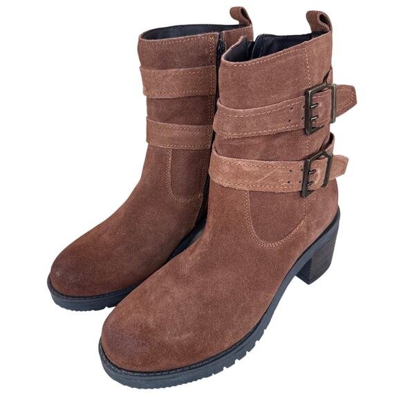 Vintage Foundry Co. Women’s Charmaine Camel Leather Buckle Booties Size 8 NWOB - Picture 1 of 9